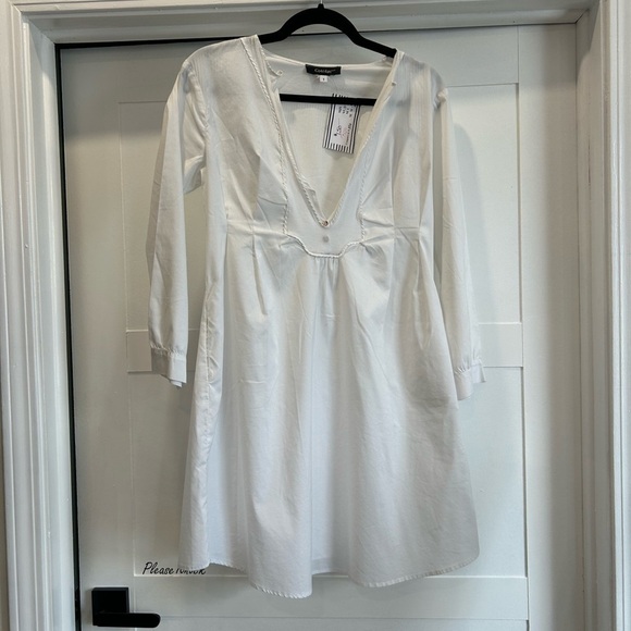 Cotelac Dresses & Skirts - Cotelac White V-Neck shirt Dress size XS